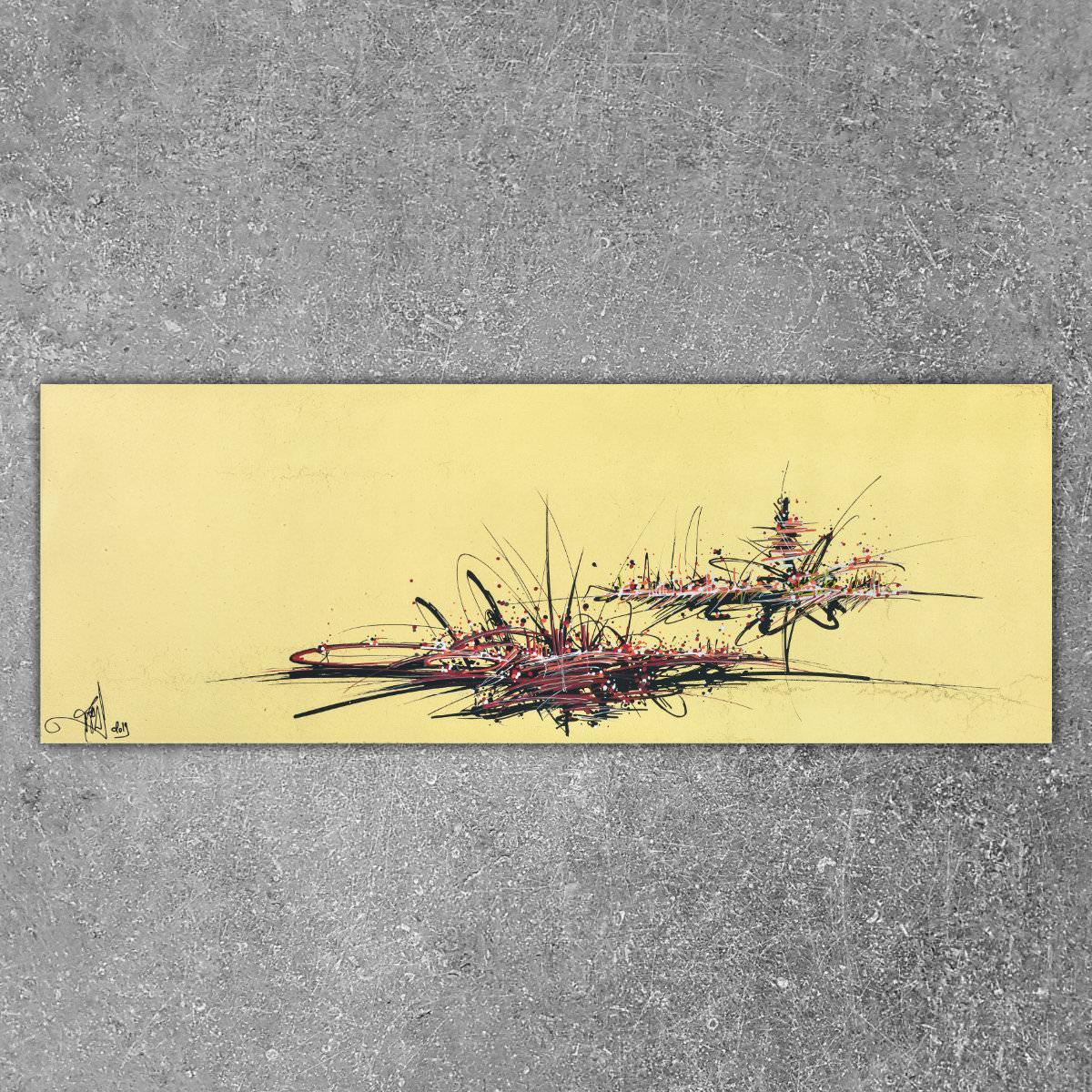 sans titre 
 2019-032. Peinture acrylique sur bois. 62 x 22 cm. 
2019 – Dominique Vial